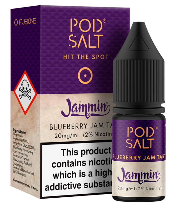 Jammin Blueberry Jam Tart Nicotine Salt E Liquid by Pod Salt