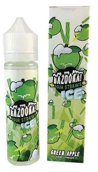 Green Apple Ice Sour Straws by Bazooka