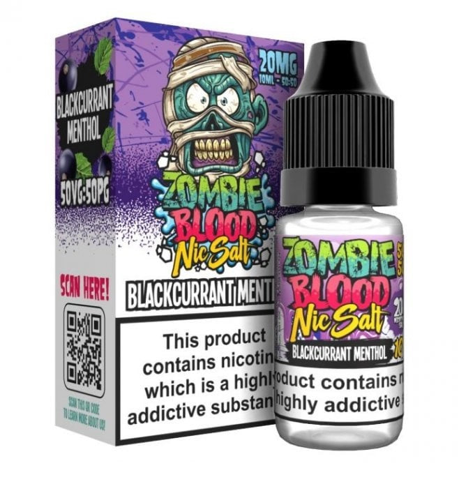 Blackcurrant Menthol Zombie Nic Salt E Liquid by Zombie Blood